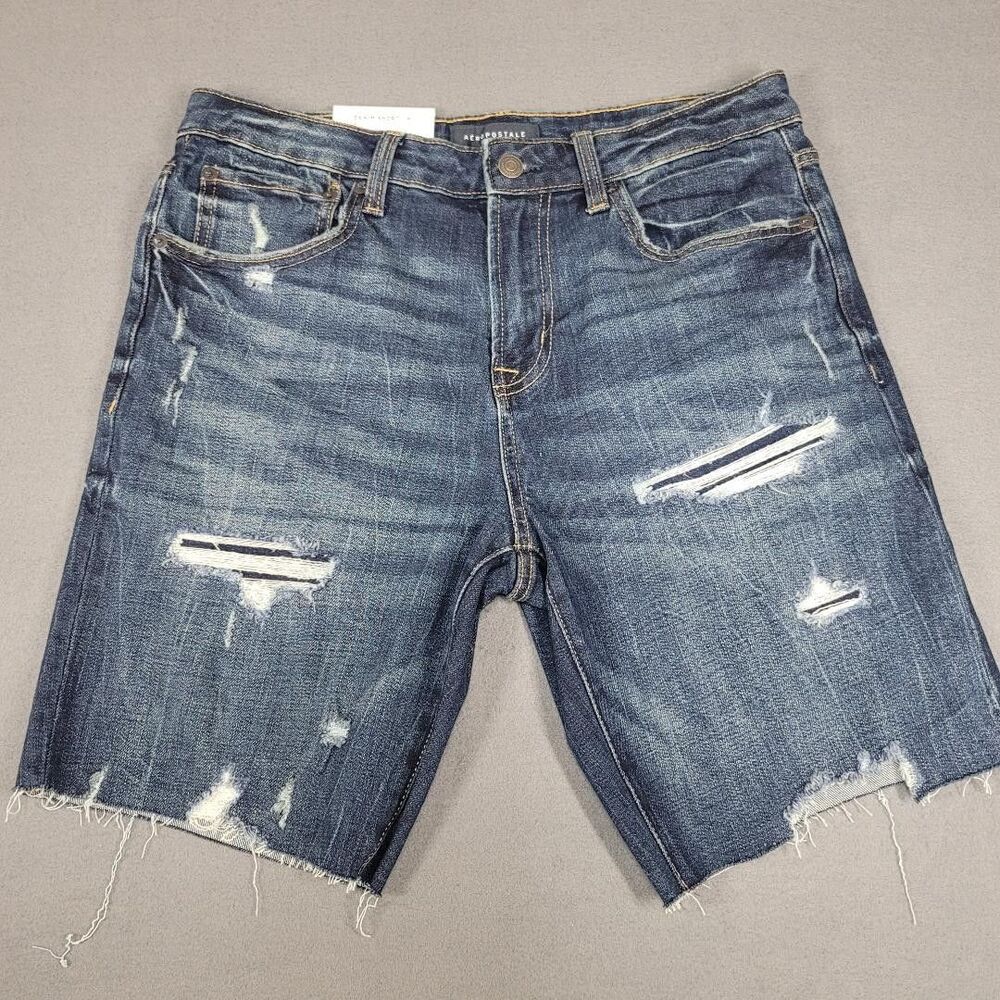 Aeropostale AERO Denim Shorts 32W 9” Inseam Premium Air Denim Distressed